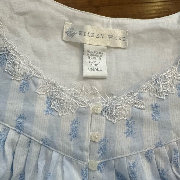 Eileen West floral cotton nightgown pajama dress - Picture 2 of 5